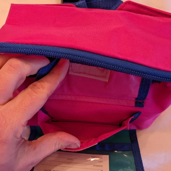 Vintage Fanny Bag Neon Color Block Multi-Compartment Adjustable Unisex OS New - Picture 10 of 11